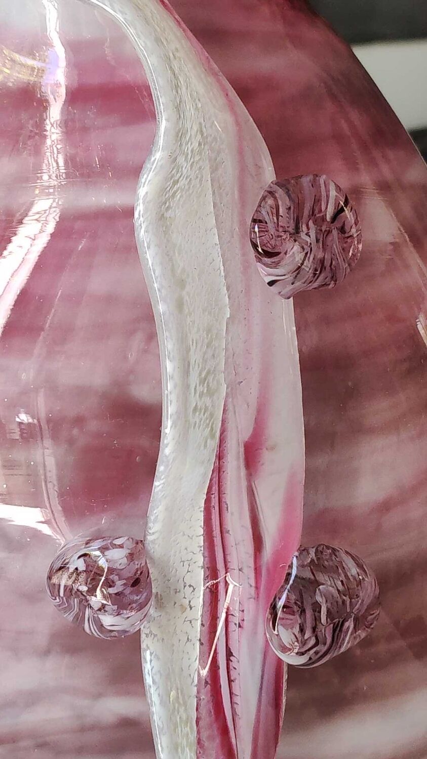 Stylish and refined vase, in marbled blown Art glass, Murano style