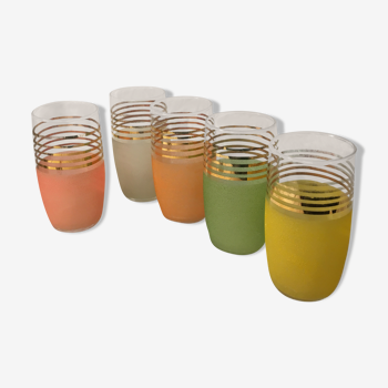 5 verres à orangeade granités