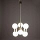 Vintage ceiling light in aluminium and glass, Italy, 1970s.