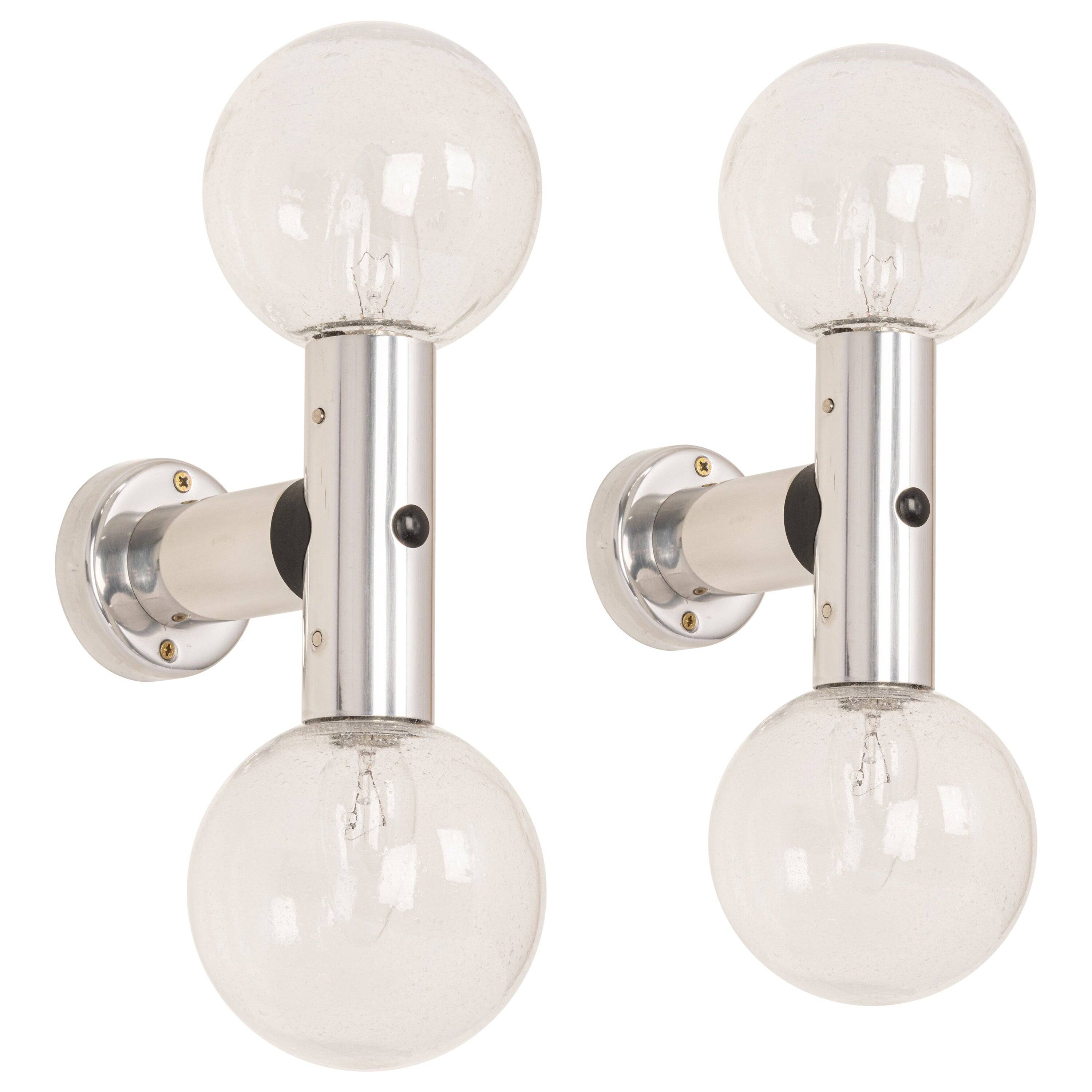 Pair of Atomic wall sconces Kalmar, Austria, 1960s