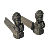 Paire de chenets en fonte