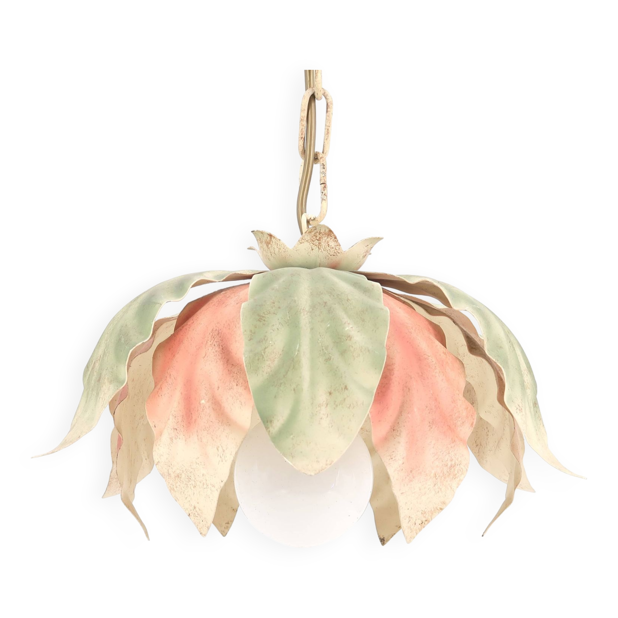 Flower and leaf suspension in pastel tones, 80s
