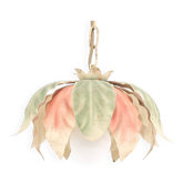 Suspension fleur et feuilles aux tons pastels, années 80