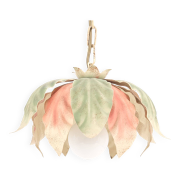 Flower and leaf suspension in pastel tones, 80s