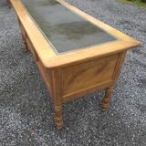Solid cherry wood desk with leather top