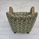 1960s, Danish armchair, green furniture velour, solid oak wood.