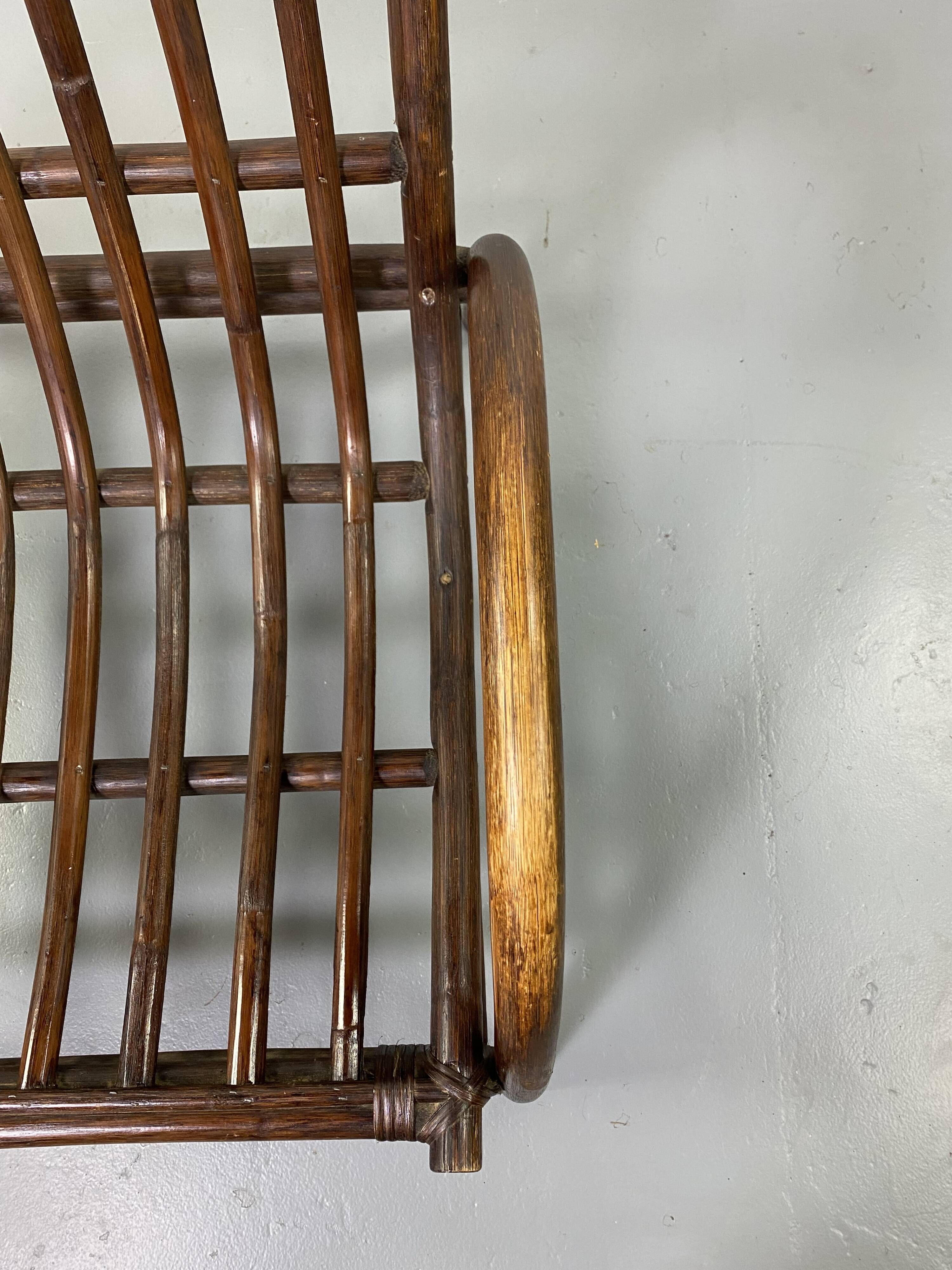 Rattan and bamboo armchair