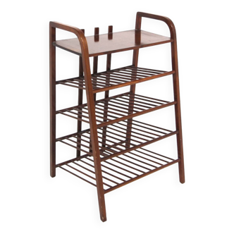 Scandinavian beech magazine rack, Sweden, 1960