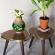 Pair of mini-seeded tripods 50s plant holder