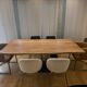 Suspended dining table in acacia wood and metal Coco