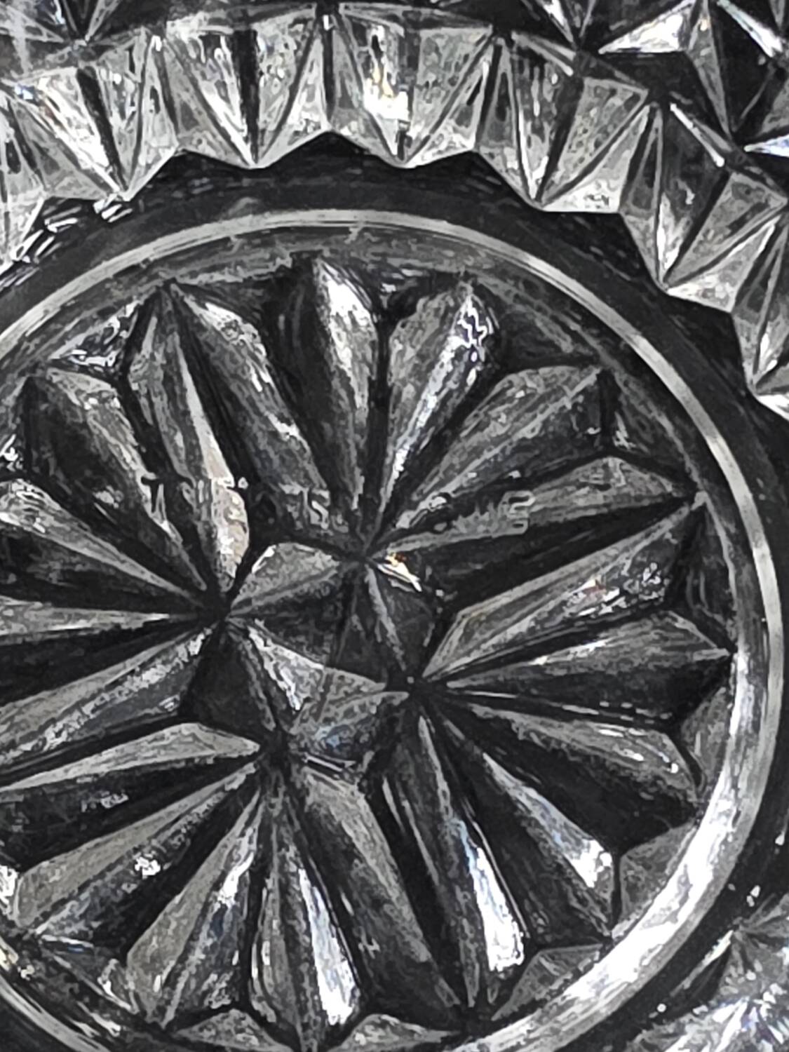 Seau à glaçons en cristal de Bohême signé – Tchécoslovaquie – Vintage