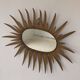 Vintage copper metal sun mirror oval shaped from the 1960s