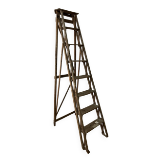 Large vintage wooden stepladder