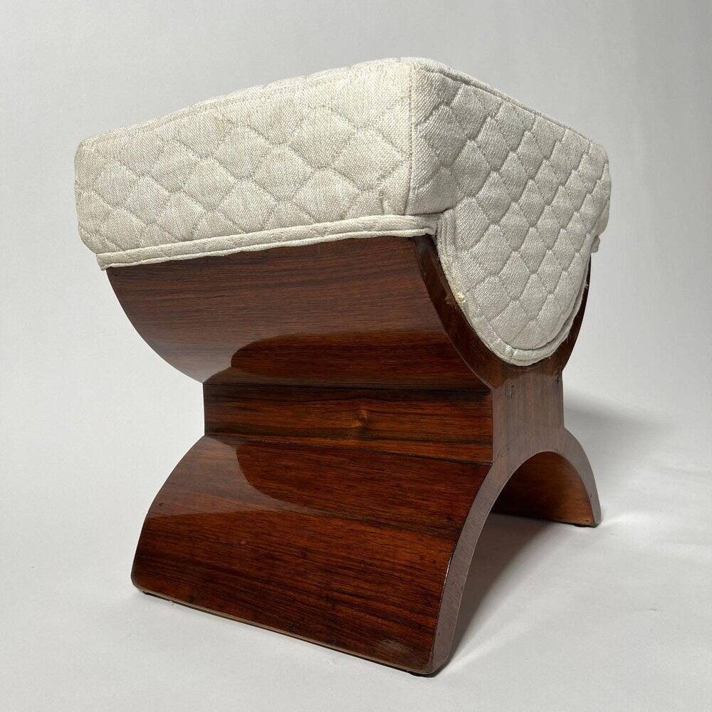 Art Deco Stool in Rosewood Veneer, France, 1930s
