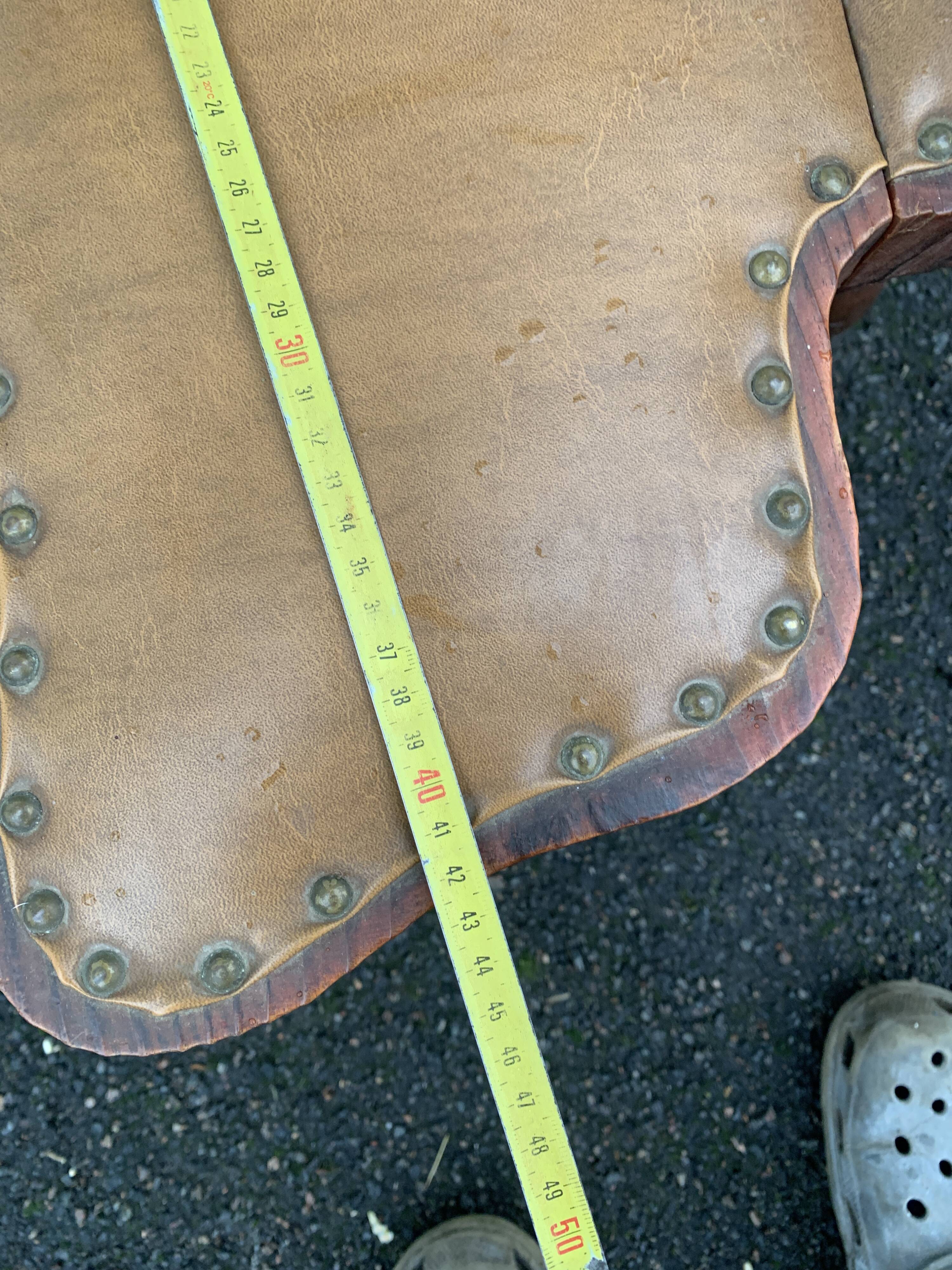 Pair of vintage French three-legged chairs with Breton style backrest, wooden seat 1960s