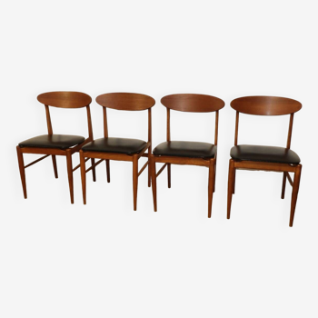 Set of 4 vintage teak chairs, 1960s