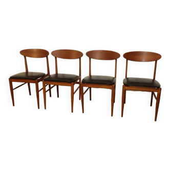 Série de 4 chaises vintage en teck, 1960