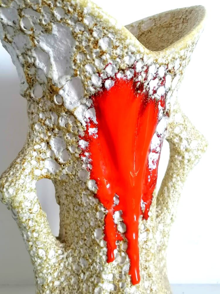 Vase fat lava style Vallauris 1970
