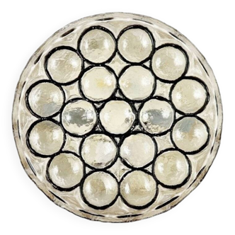 Mid-Century Glass Wall Light or Ceiling Light from Limburg, Germany, 1960s