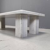 Vintage white marble coffee table, 1970s