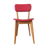 Chair Vintage wood and Red Skai