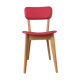 Chaise vintage en bois et skai rouge