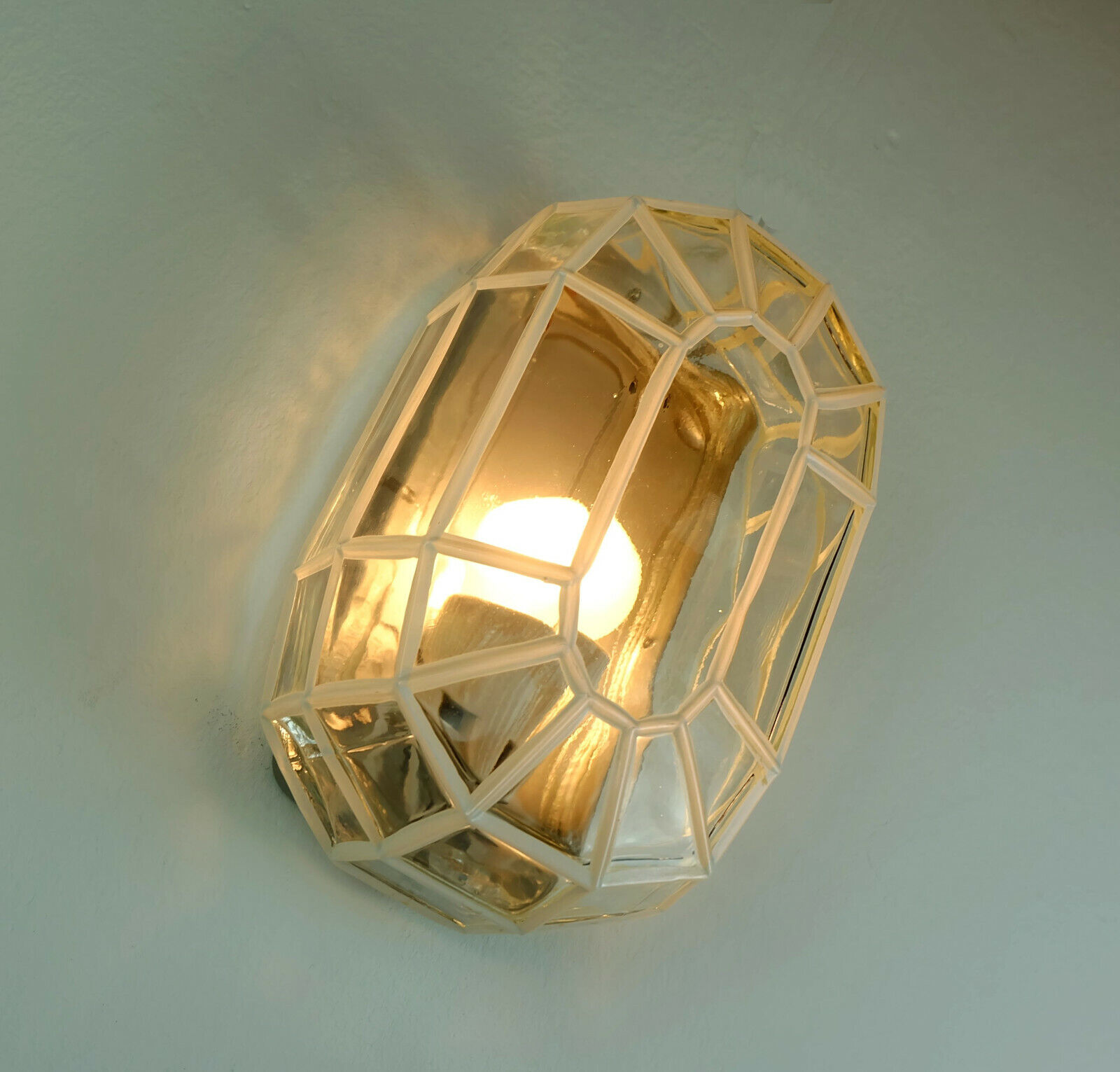 mid century SCONCE clear glass geometric design heinrich popp leuchten