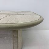 Table basse en travertin design milieu du siècle, années 1970