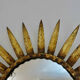Sun mirror, witch's eye, gilded metal, 70s
