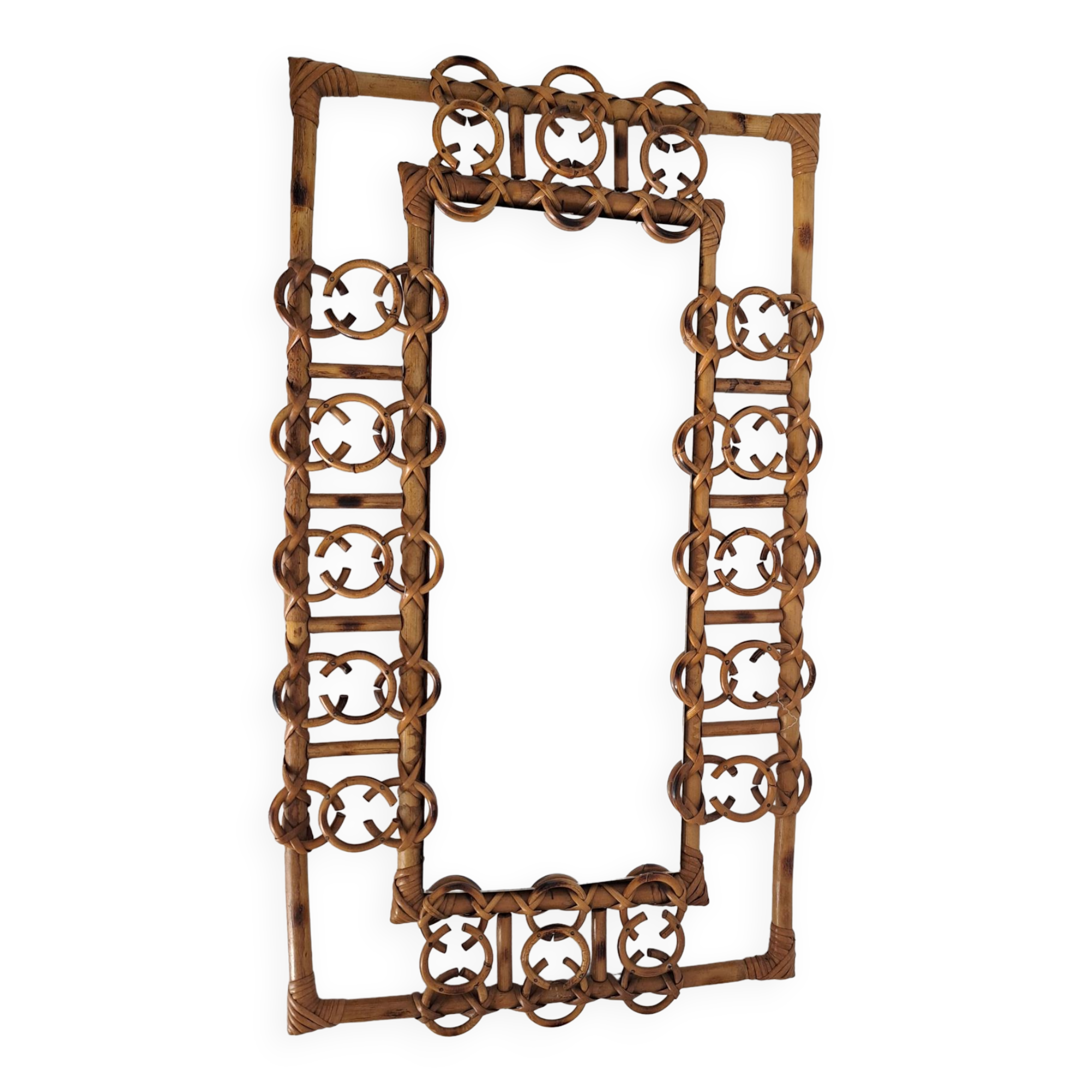 Vintage bamboo mirror