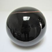 ball paperweight black and coppery glass paste Bob le Bleis glassware Maure Old vintage