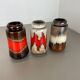 Set of three Vintage Pottery Fat Lava Vases Made by Scheurich, Germany, 1970s