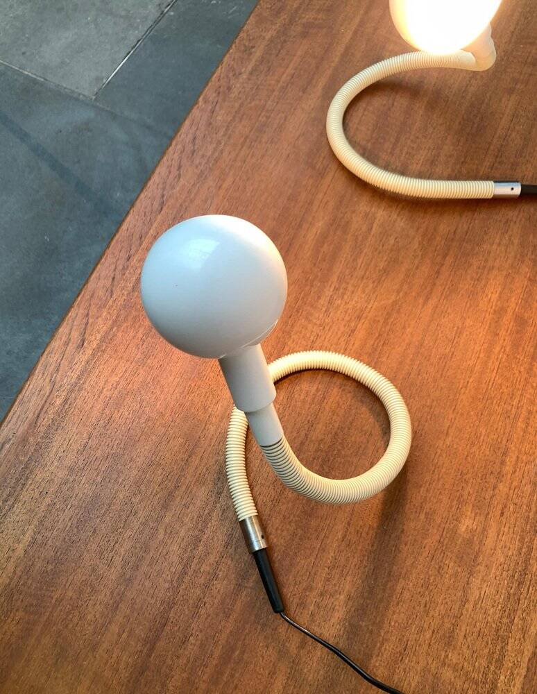 Vintage Space Age clamp lamp Italian Hebi by Isao Hosoe for Valenti Luce, 1970s, set of 2