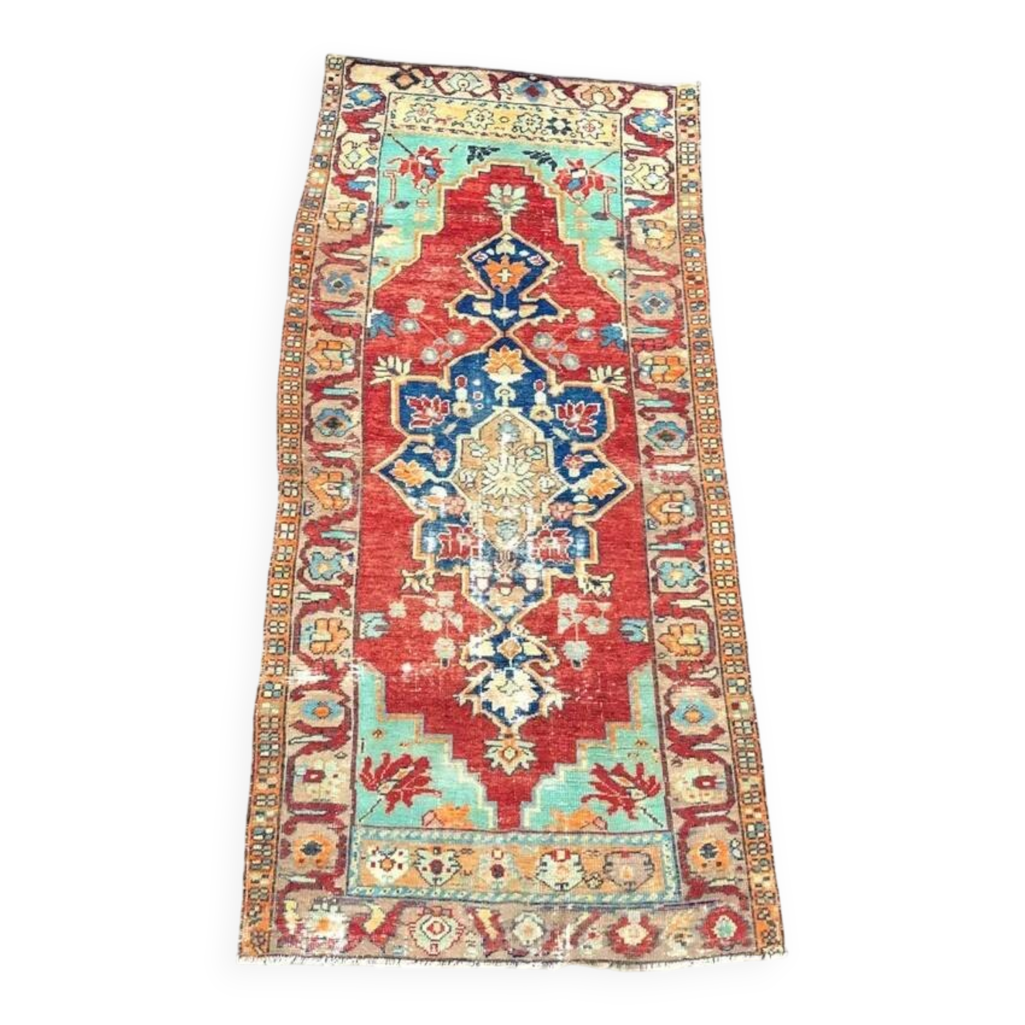 Small Handknotted Vintage Rug