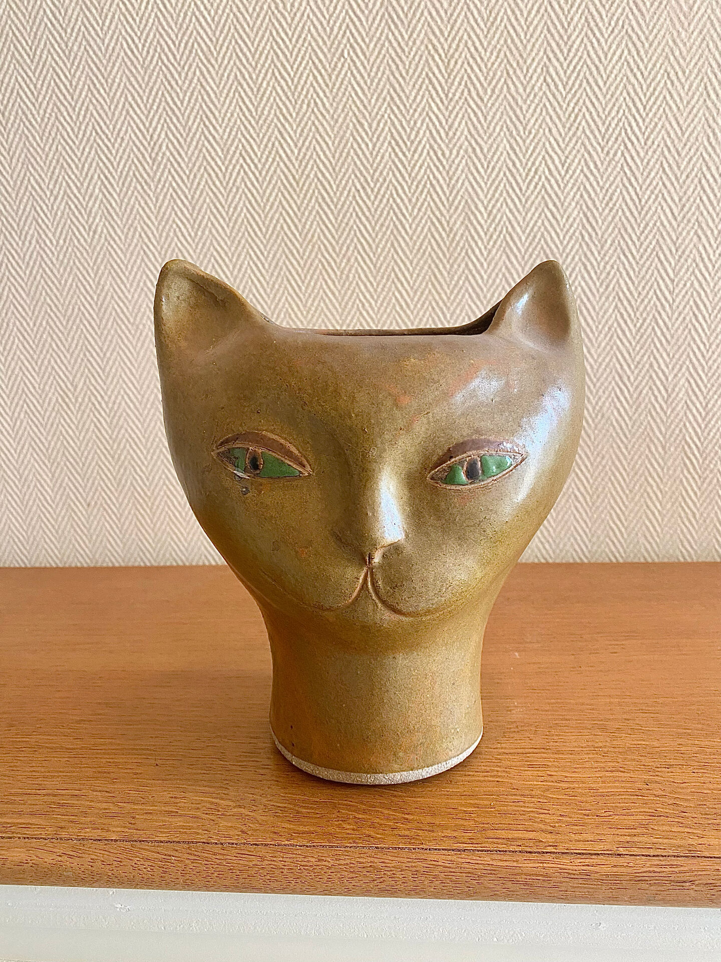 Vase sculpture cat in stoneware Johanna Grothendieck
