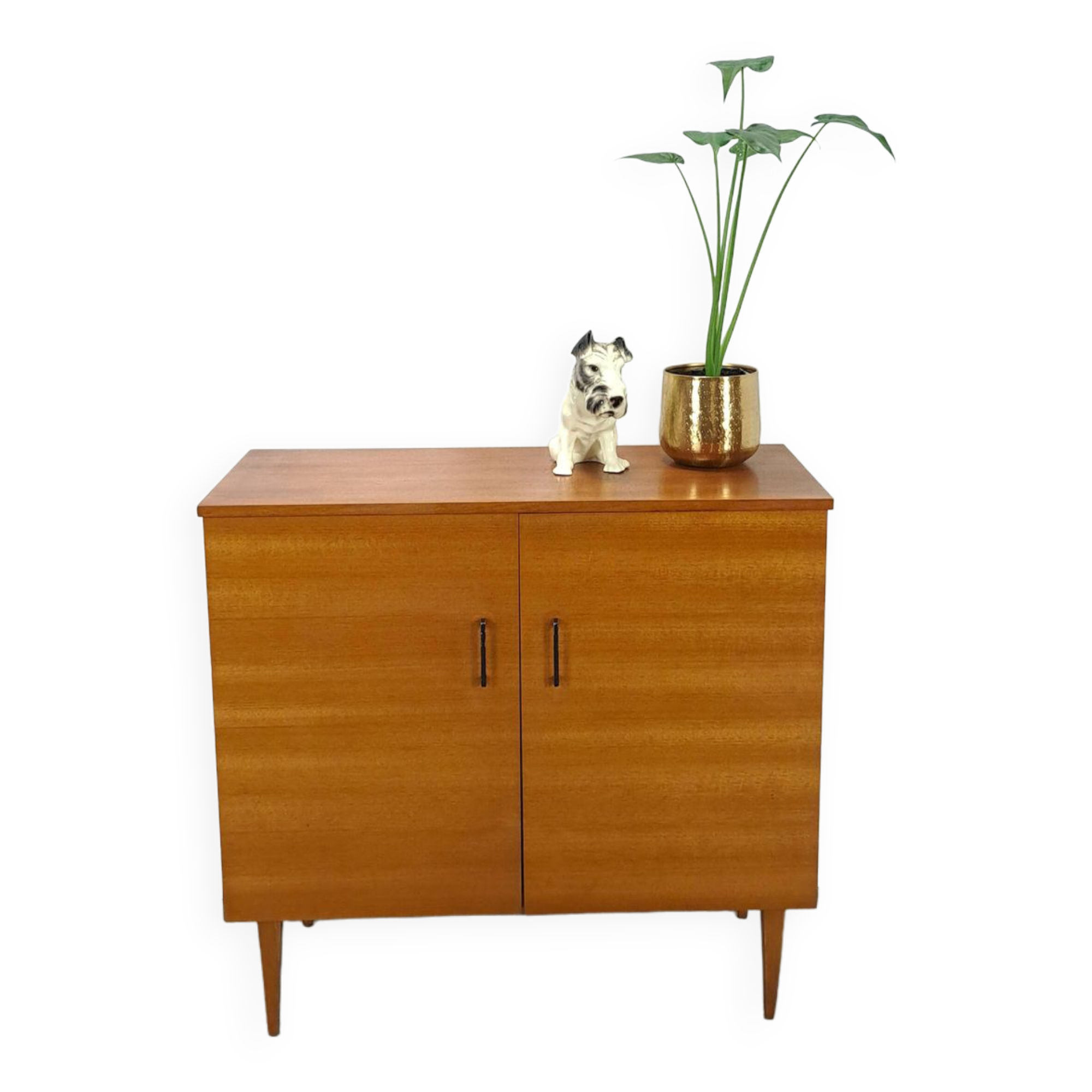 Fineer vintage schoenenkast met legplanken, Kama Möbel