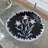 Black ceramic plate from the 60s