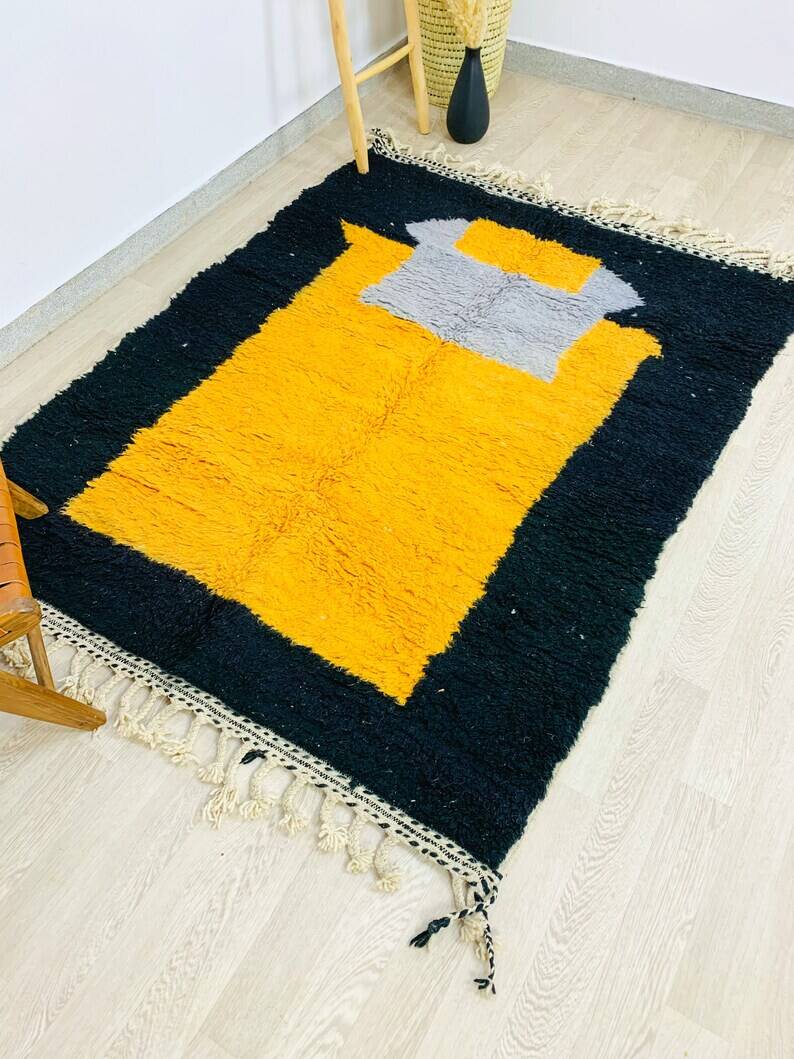 Azilal colorful natural wool handmade rug 300cmx200cm