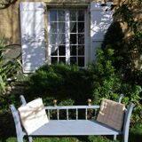 Banc anglais bois de chêne 3 places XIX