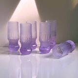 6 Alexandrite Longdrink Glasses Space Age 1970s