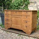 9-drawer art deco sideboard in solid raw oak