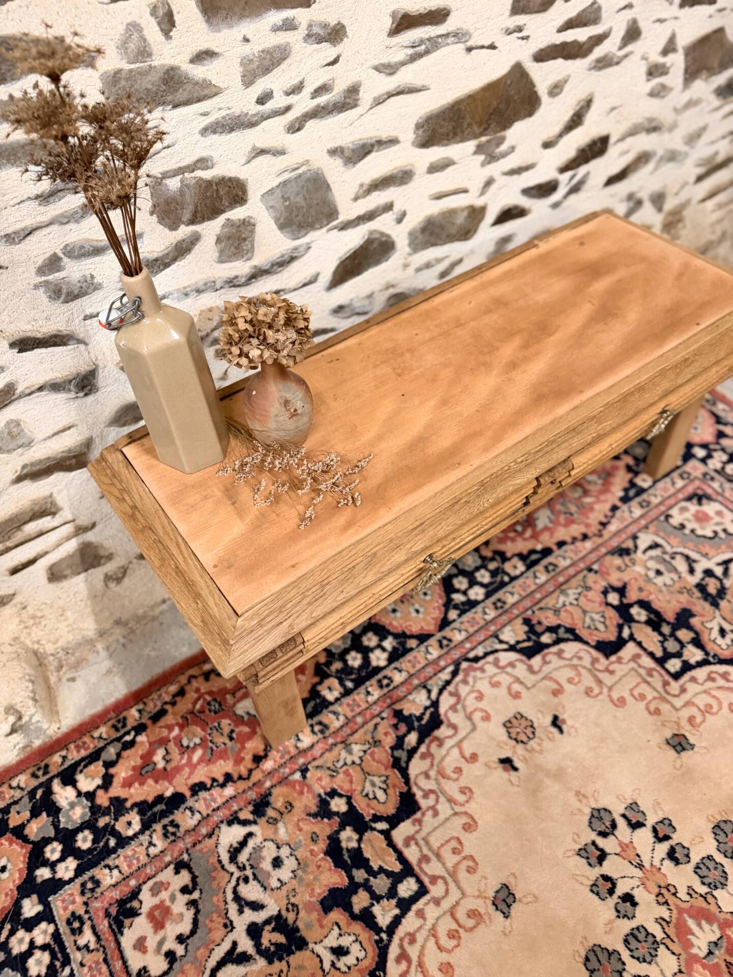 Nice vintage low wooden furniture.