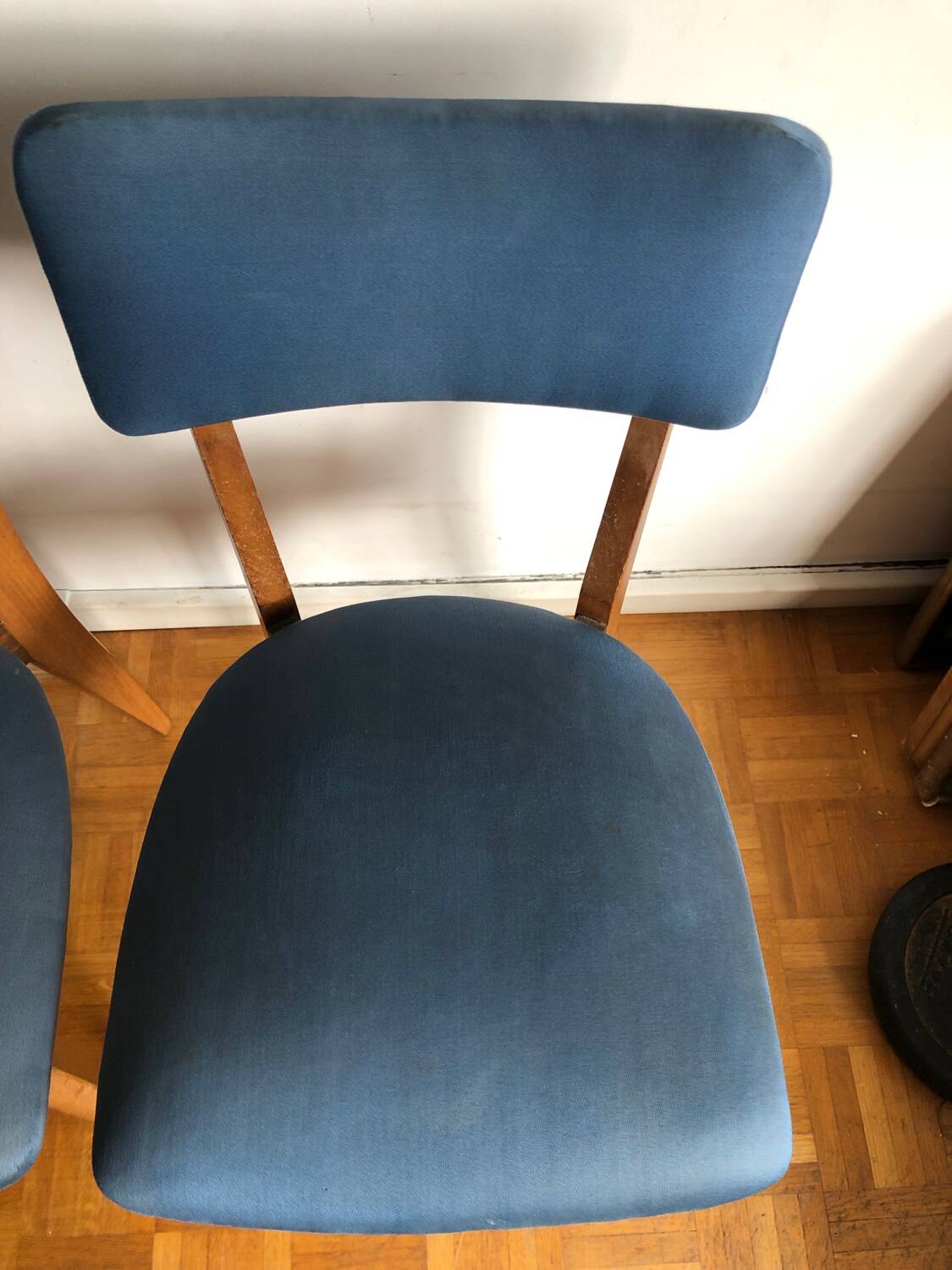 Pair of vintage blue chairs 1950