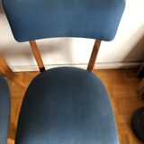 Pair of vintage blue chairs 1950