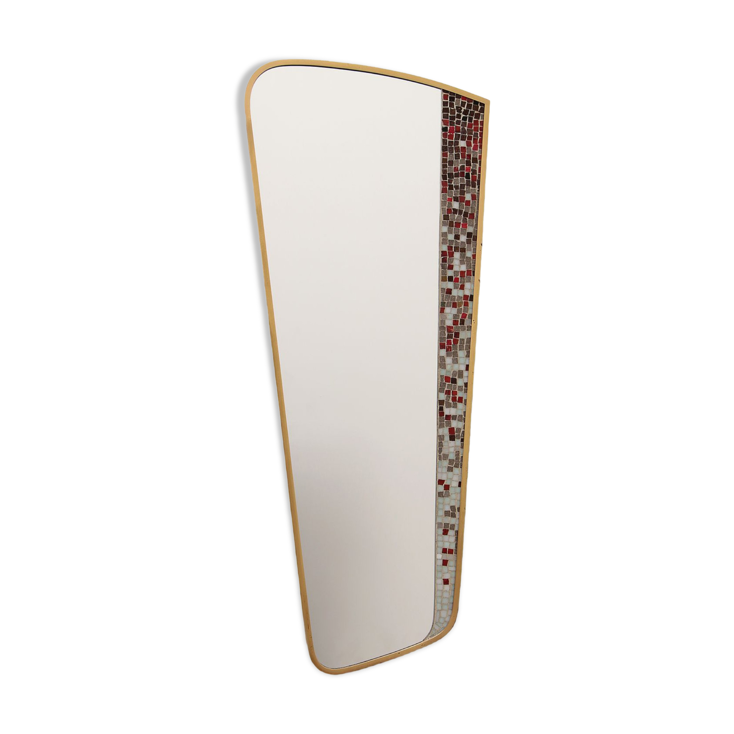 Vintage asymmetrical mirror with mosaic germany 1950