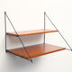 1960s triangle wall unit in teak and metal