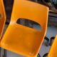 Set of 4 orange school chairs
