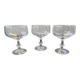 Set of 3 large blown glass champagne bowls