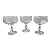 Lot de 3 grandes coupes à champagne en verre soufflé