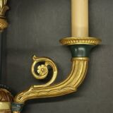 Pair of large Restoration style wall lights from Lucien GAU - bronze